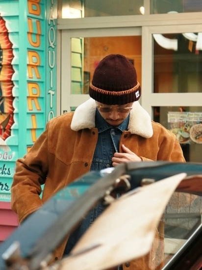 RADIALL 「MUSCLE SHOALS - RANCH COAT」 スエードレザー ボアランチコート