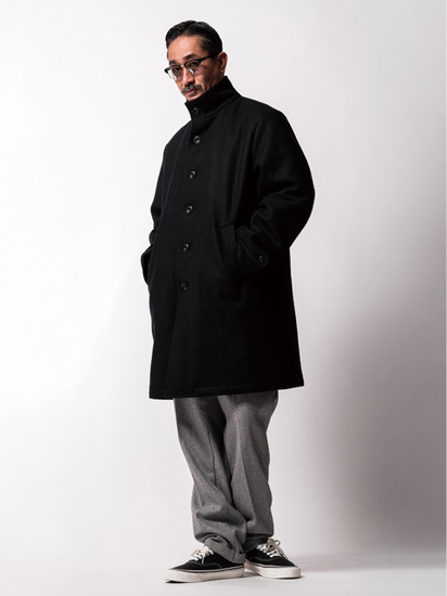 SOFTMACHINE 「HIDE COAT」 スタンドカラー ウールメルトンコート