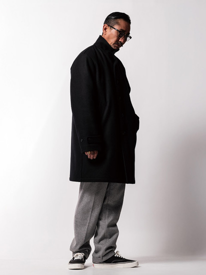 SOFTMACHINE 「HIDE COAT」 スタンドカラー ウールメルトンコート