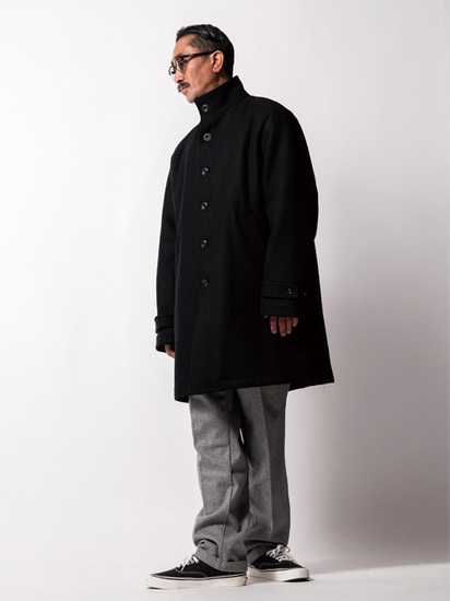 SOFTMACHINE 「HIDE COAT」 スタンドカラー ウールメルトンコート